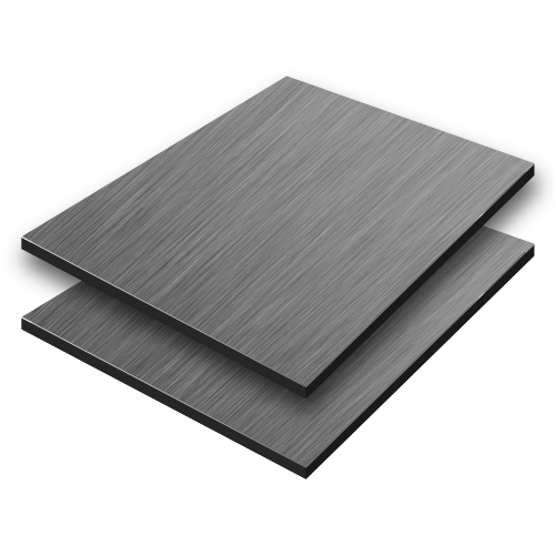 Alumium Sandwich (Dibond®) 3mm Vierkant Brushed Aluminium