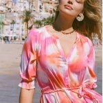 C&S The Label Amalfi Dress Super Pink/Color Mix