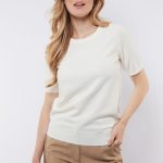 C&S The Label Anne Knit Top Offwhite