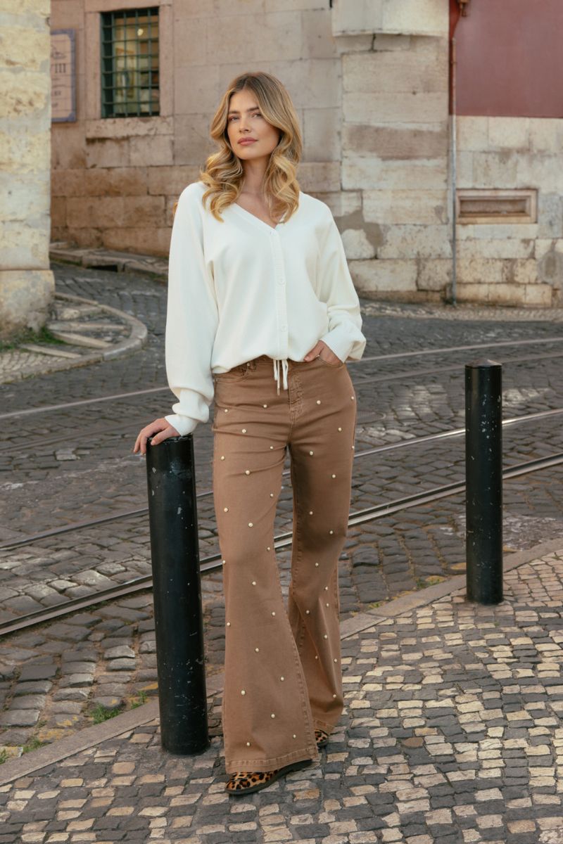 C&S The Label Kiara Knit Cardigan Wool White