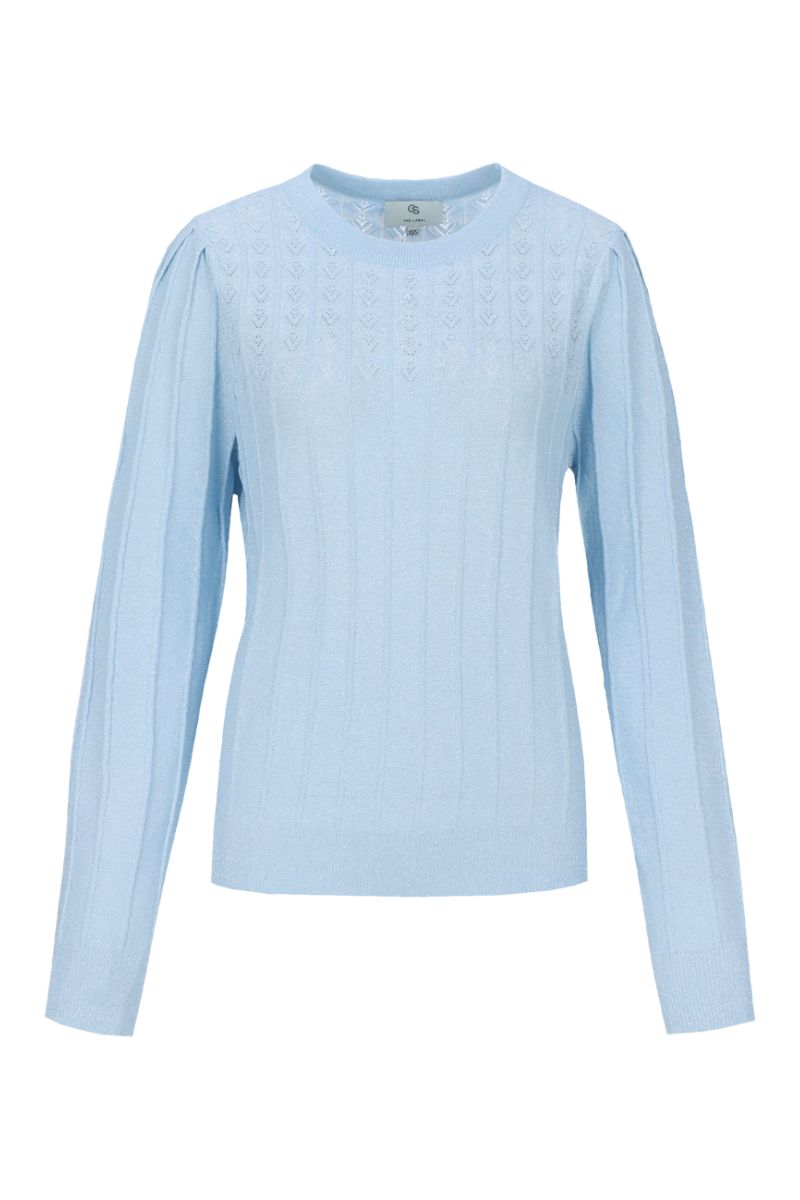 C&S The Label Krystal Knit Pullover Blue Mist