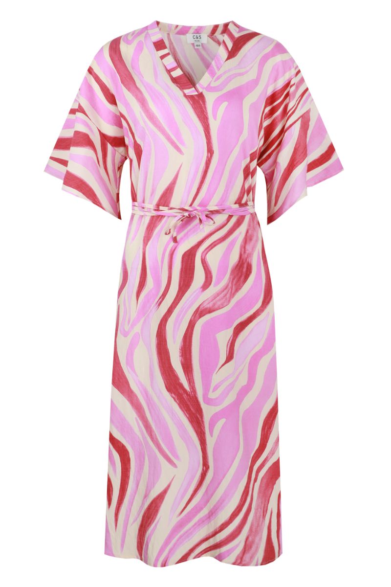 C&S The Label Puerto Rico Dress Offwhite/Super Pink - Afbeelding 3