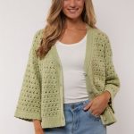 G-maxx Aliya Knitting Cardigan Light Moss
