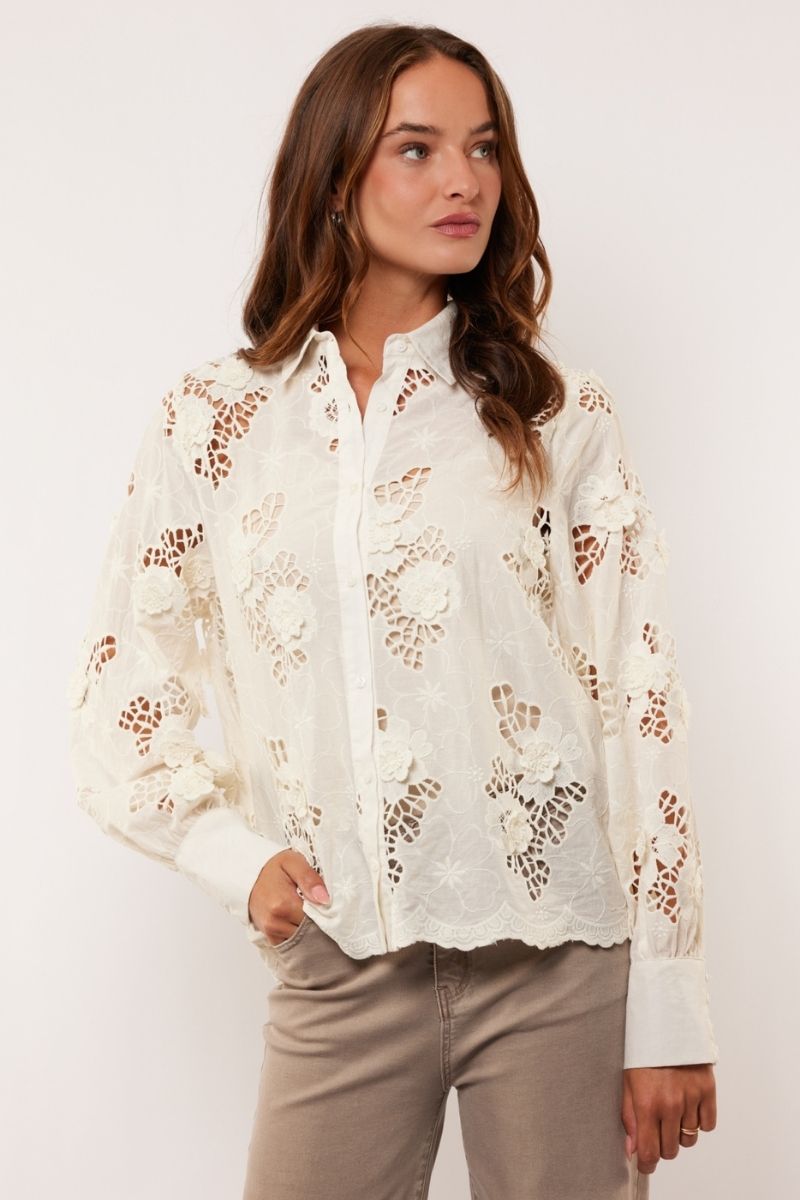 G-maxx Alora Blouse Wool White