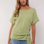 G-maxx Anais Knit Top Light Moss