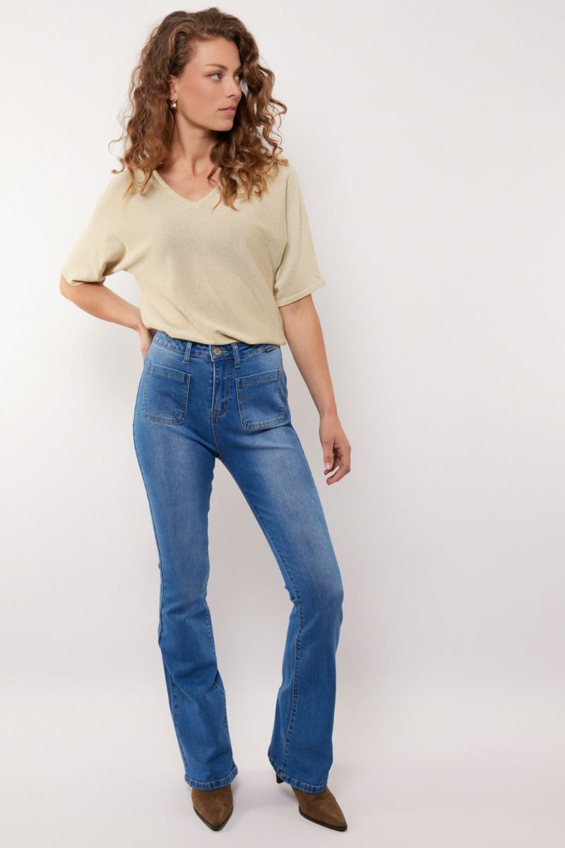 G-maxx Anushka Pants Denim Mid Blue