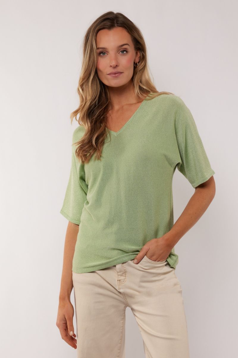 G-maxx Edlin Knit Top Light Moss