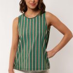 G-maxx Lourdes Top Cappuccino/Bird’s Egg Green