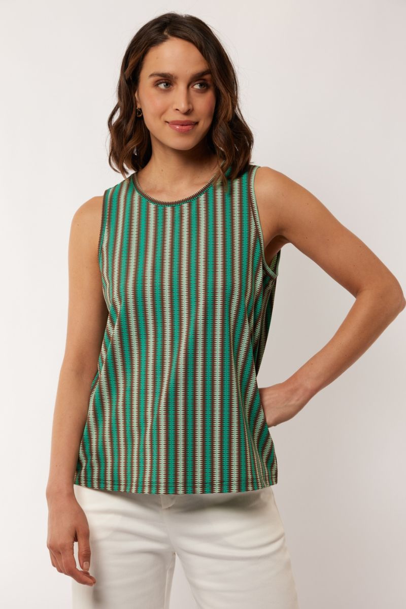 G-maxx Lourdes Top Cappuccino/Bird’s Egg Green