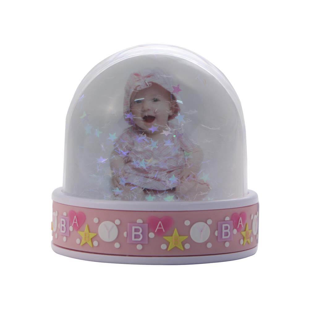 Fotosneeuwbol 95 x 92 mm – Babyroze
