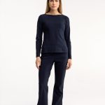 Studio Anneloes Flair Bonded Trousers Dark Blue