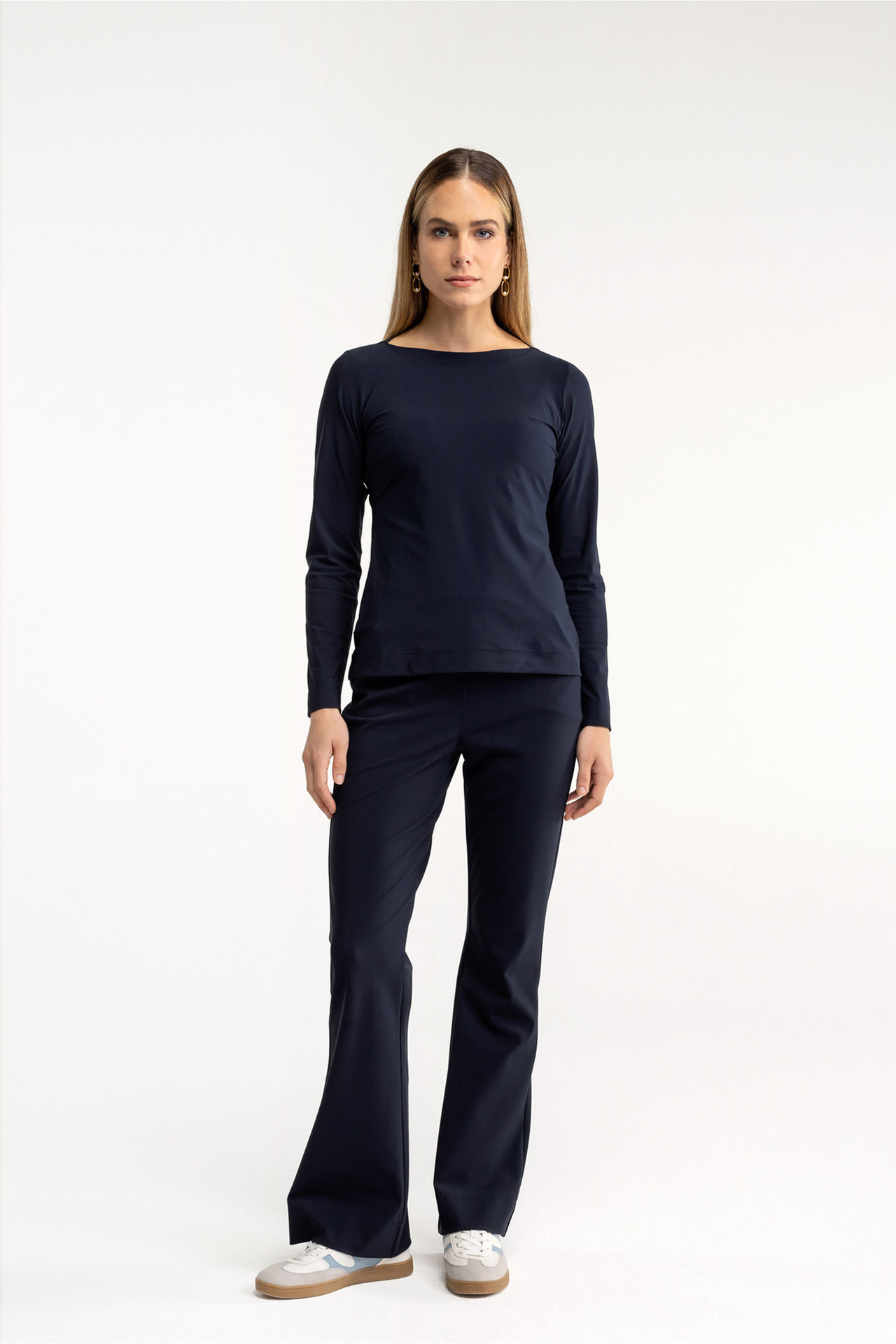 Studio Anneloes Flair Bonded Trousers Dark Blue