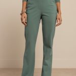 Studio Anneloes Flair Bonded Trousers Dark Sage Green