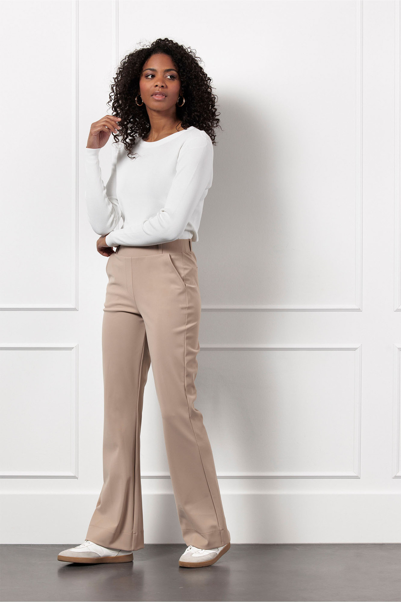 Studio Anneloes Flair Bonded Trousers Latte
