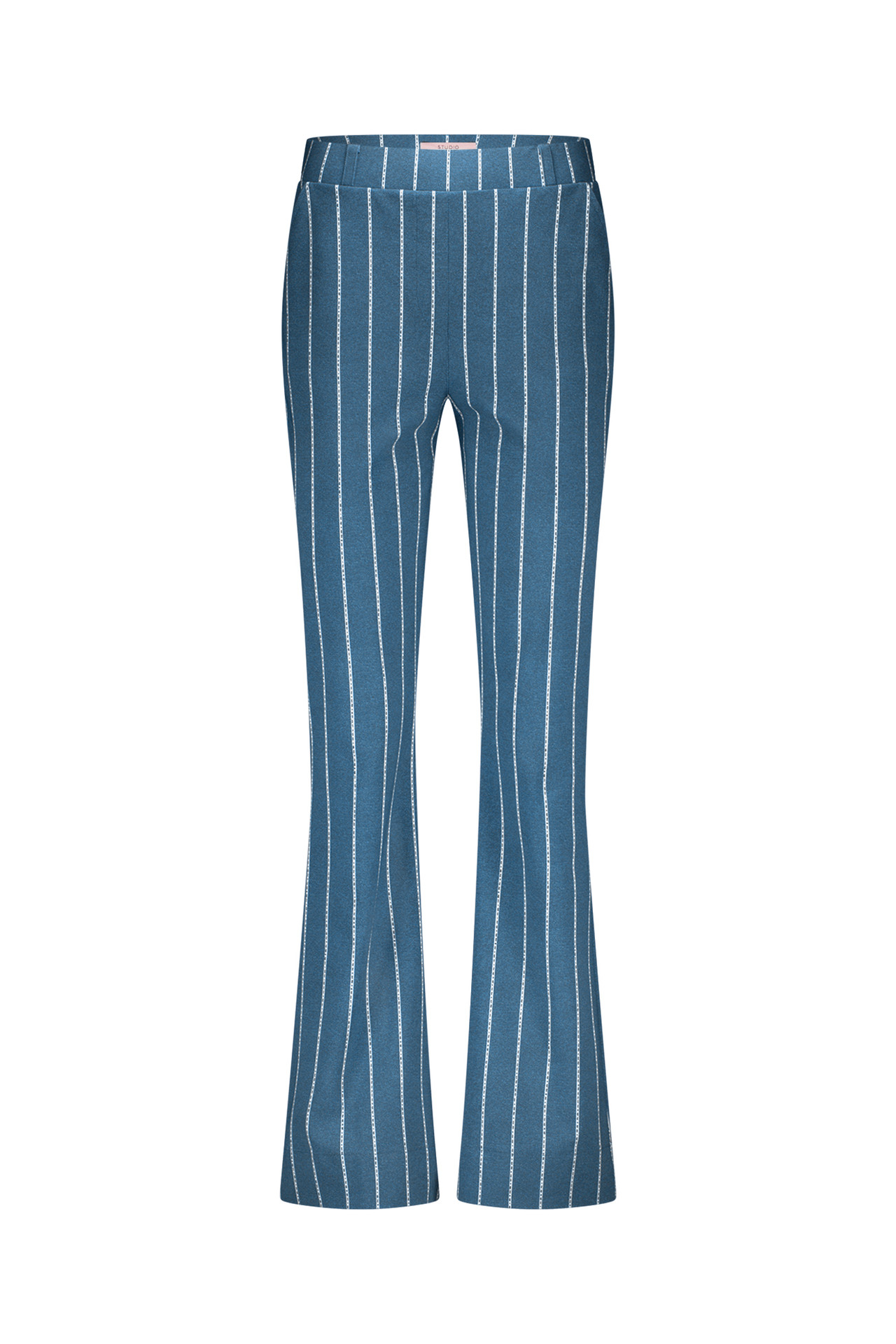 Studio Anneloes Flair Pinstripe Trousers Denim Blue/Offwhite - Afbeelding 3