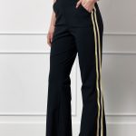 Studio Anneloes Nola Tape Flair Trousers Dark Blue