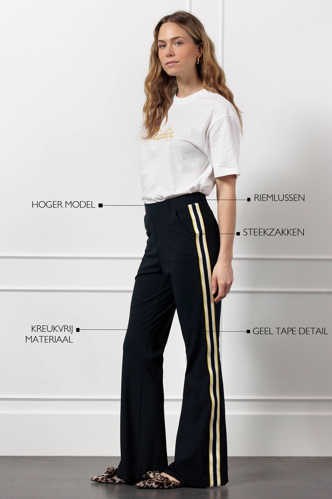 Studio Anneloes Nola Tape Flair Trousers Dark Blue - Afbeelding 7