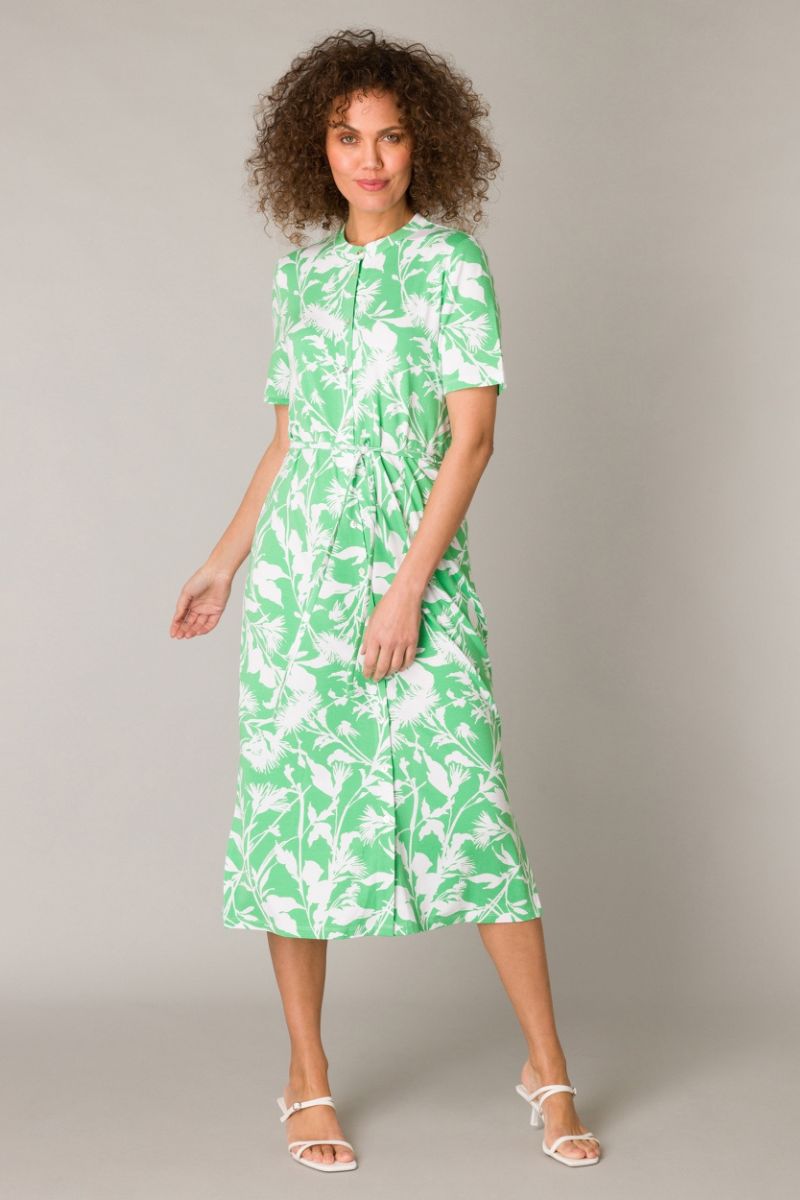 Yest Gloria Jurk Bright green/Offwhite