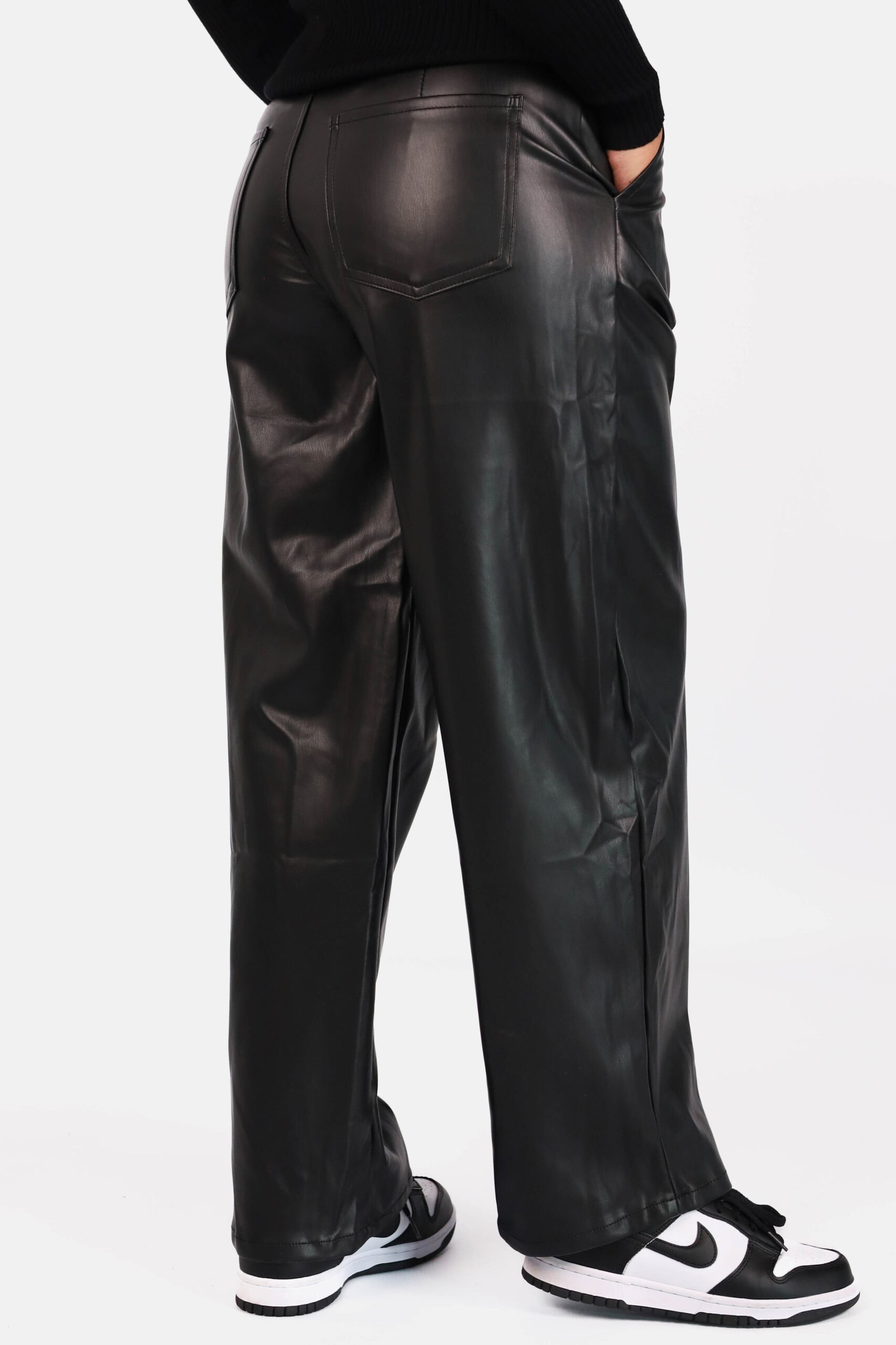 Baggy balloon pants imitatieleer zwart - Afbeelding 4