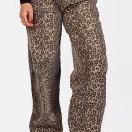 Balloon jeans full length leopard