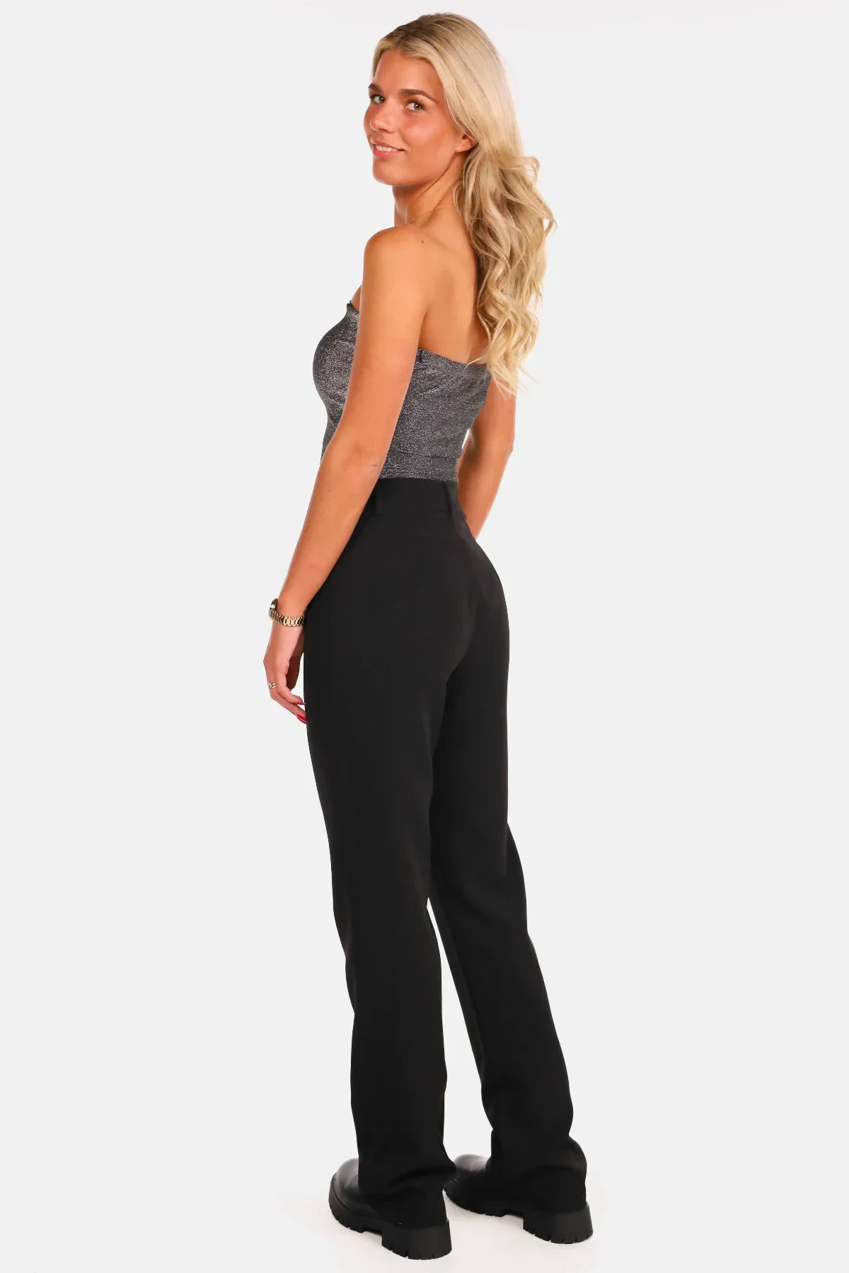 Bandeau top glitter zilver - Afbeelding 6