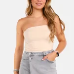 Bandeau top travel beige