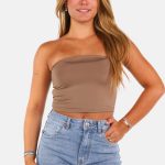 Bandeau top travel Camel