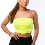 Bandeau top travel fluor geel