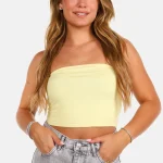 Bandeau top travel geel
