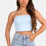 Bandeau top travel lichtblauw