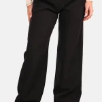 Bandplooibroek wide leg zwart