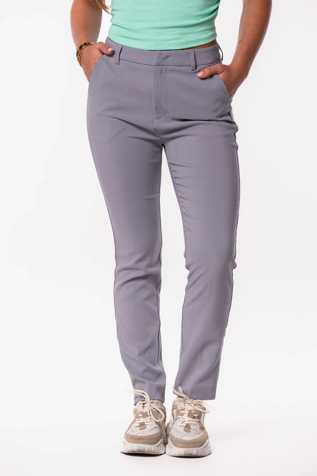 Basic pantalon lichtgrijs