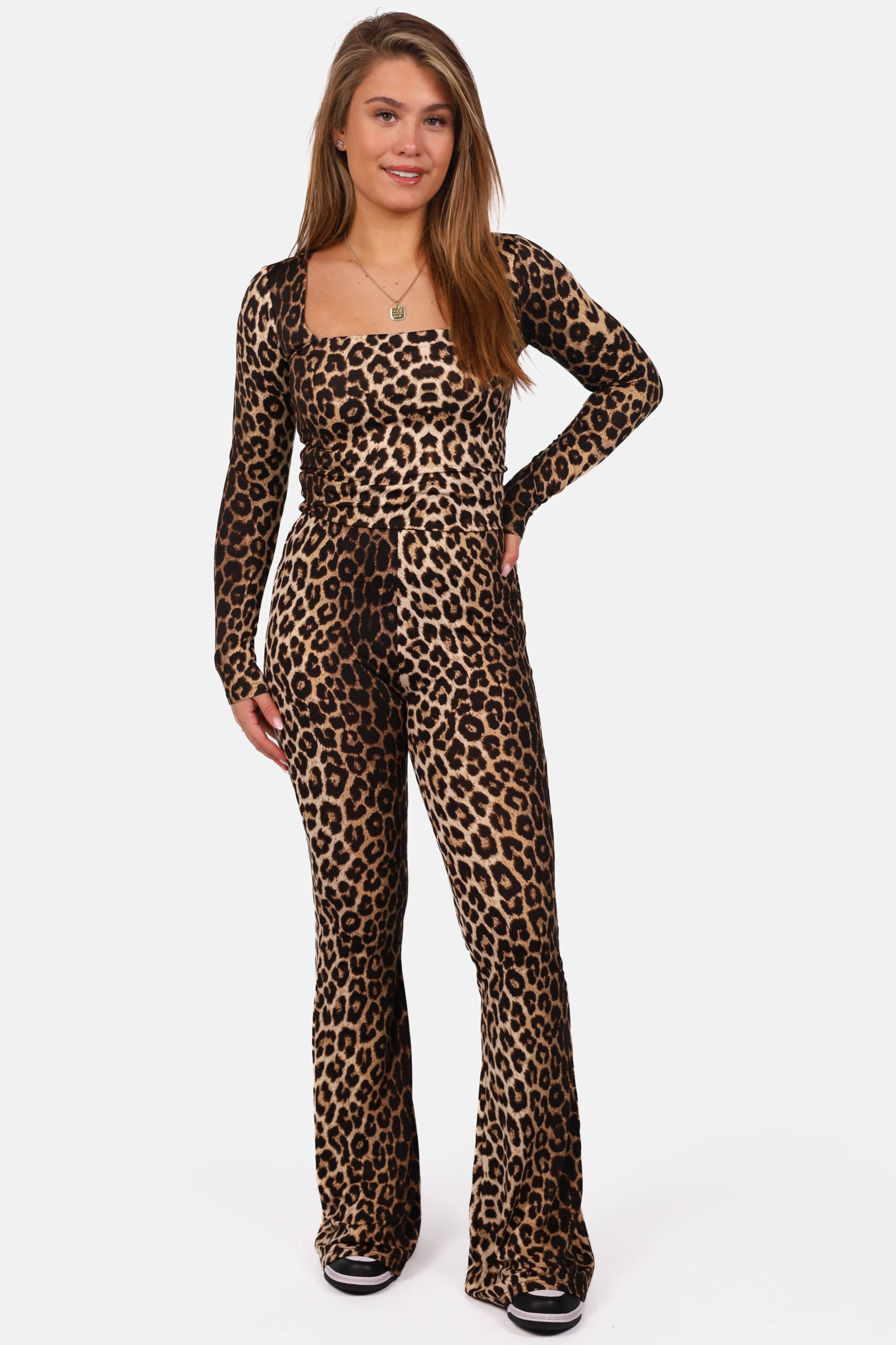 Basic shirt vierkante hals leopard - Afbeelding 3