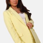 Blazer met knoopsluiting en rechte fit lichtgeel