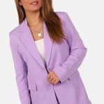 Blazer met knoopsluiting en rechte fit lila