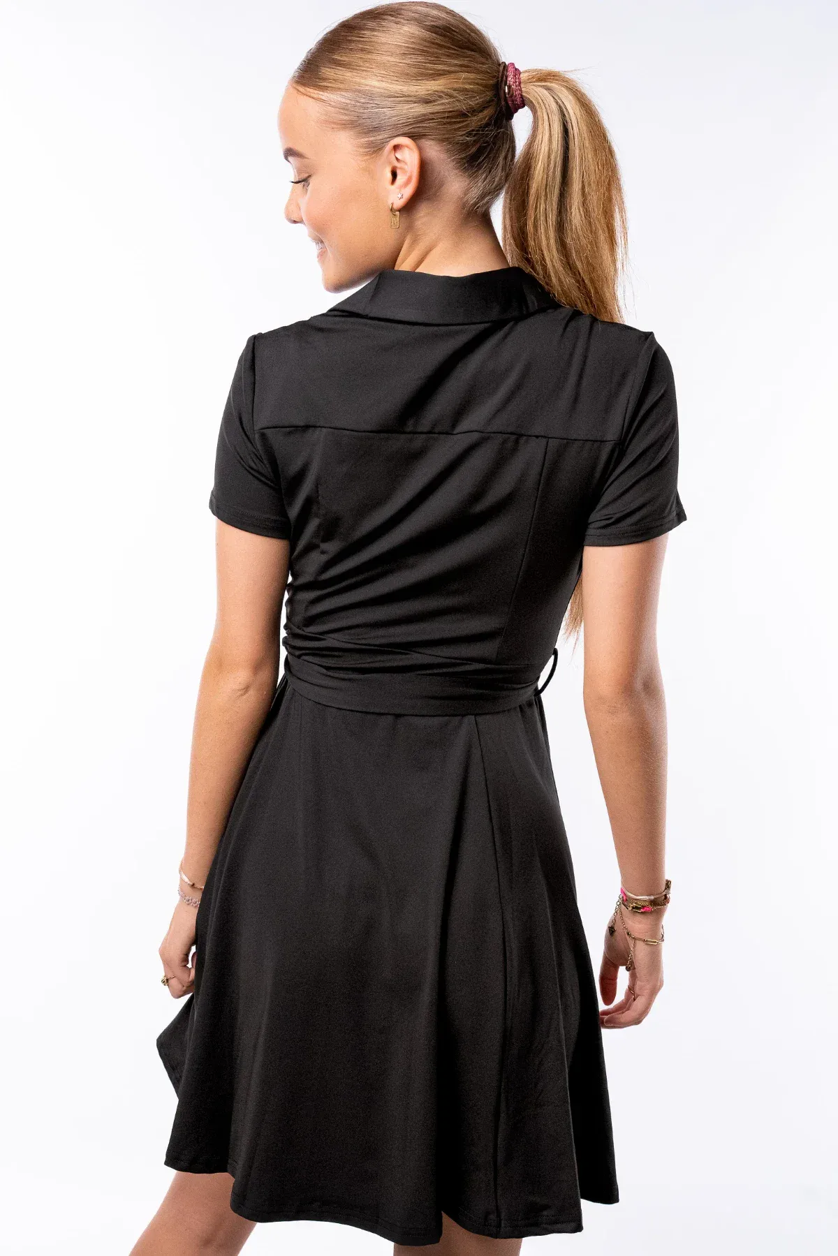 Blouse jurk travel korte mouw zwart - Afbeelding 4