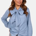 Blouse met strikdetail en knoopsluiting