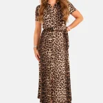 Blousejurk met ceintuur leopard