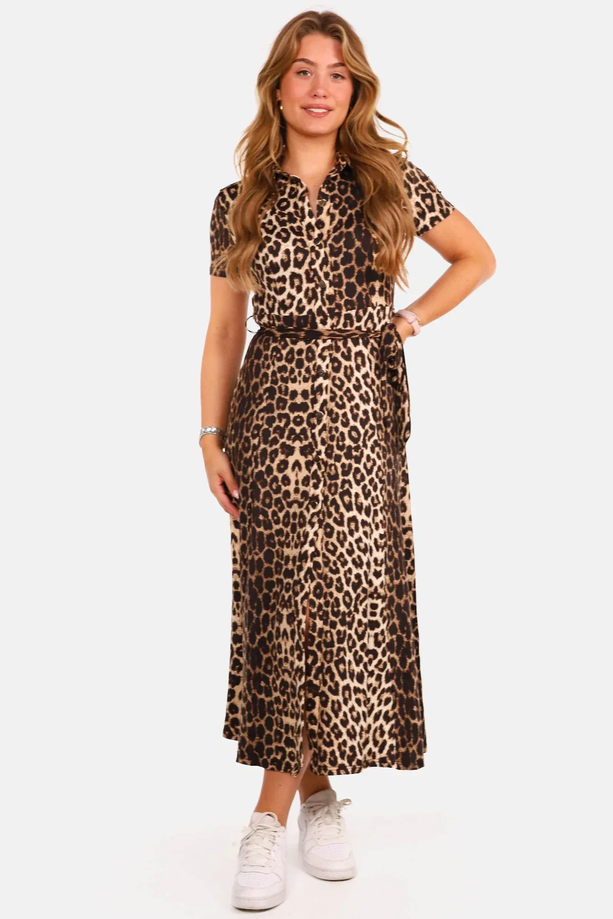 Blousejurk met ceintuur leopard