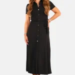 Blousejurk met ceintuur zwart