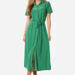 Blousejurk travel korte mouw groen