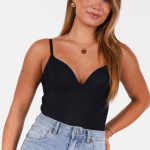 Body met voorgevormde cups zwart