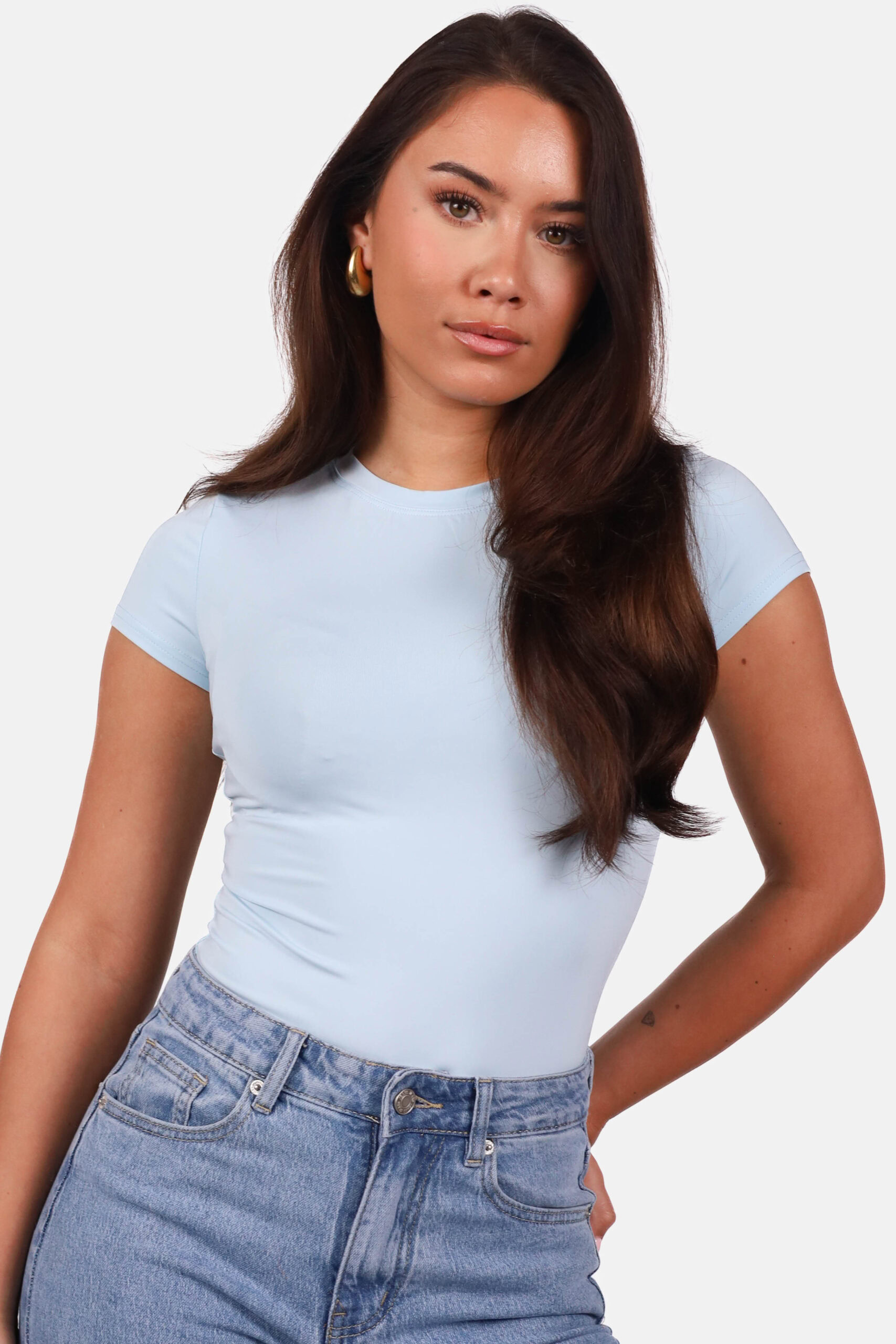 Body t-shirt lichtblauw