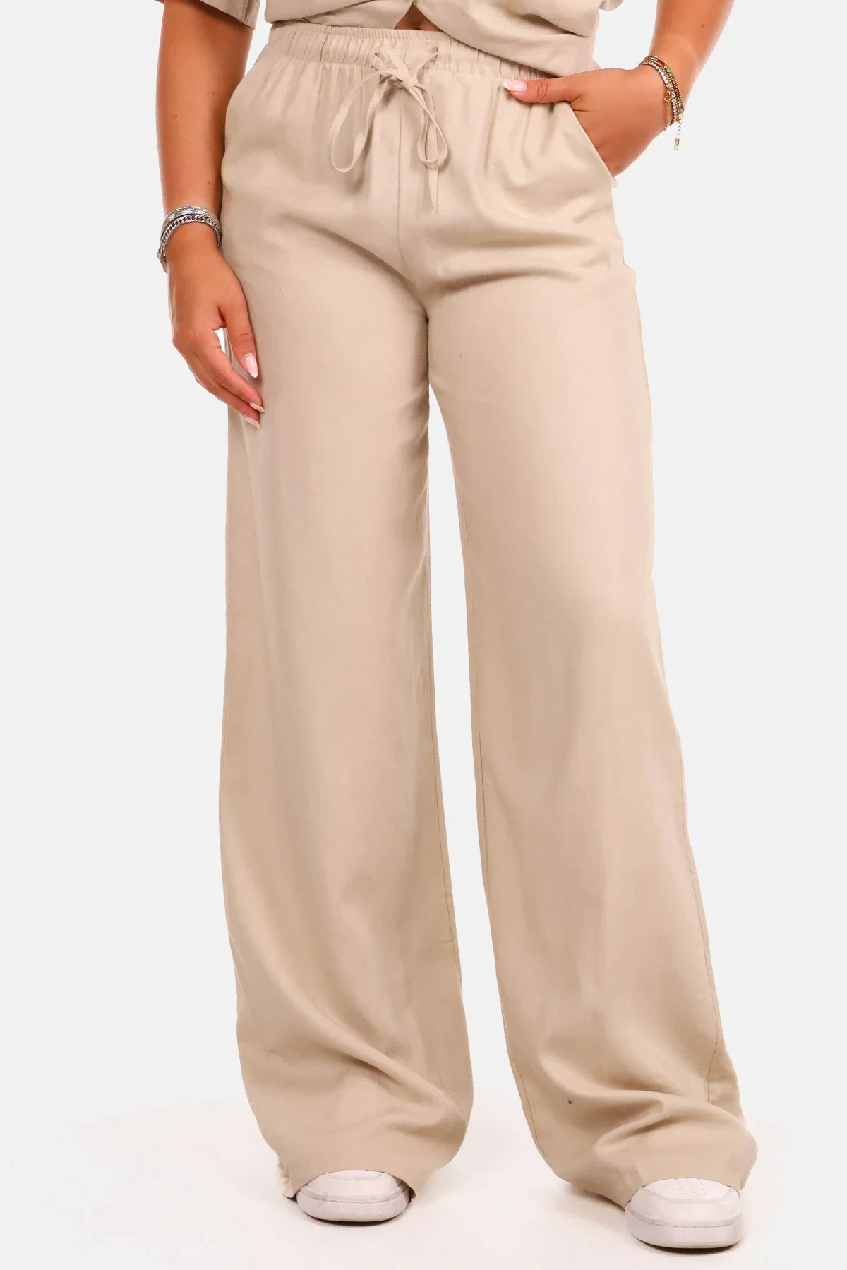 Broek linnen beige