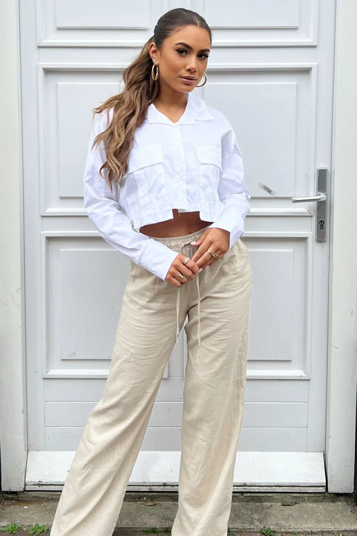 Broek linnen beige - Afbeelding 3