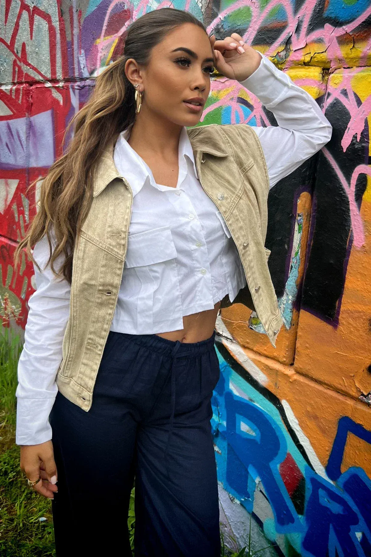 Broek linnen donkerblauw - Afbeelding 3