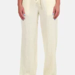 Broek met structuur detail geel