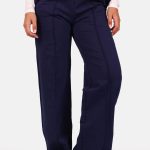 Broek wide leg casual donkerblauw