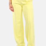 Broek wide leg casual geel