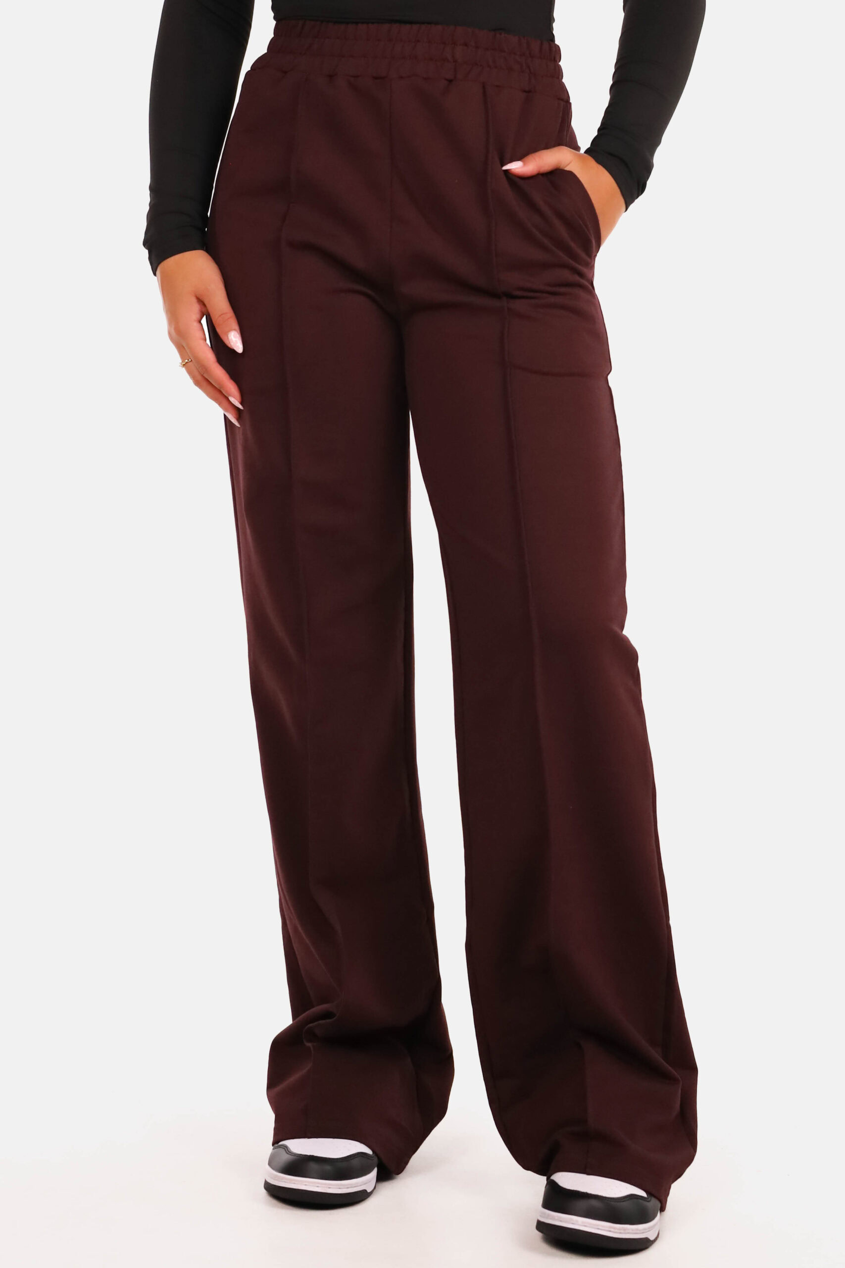 Broek wide leg casual paars